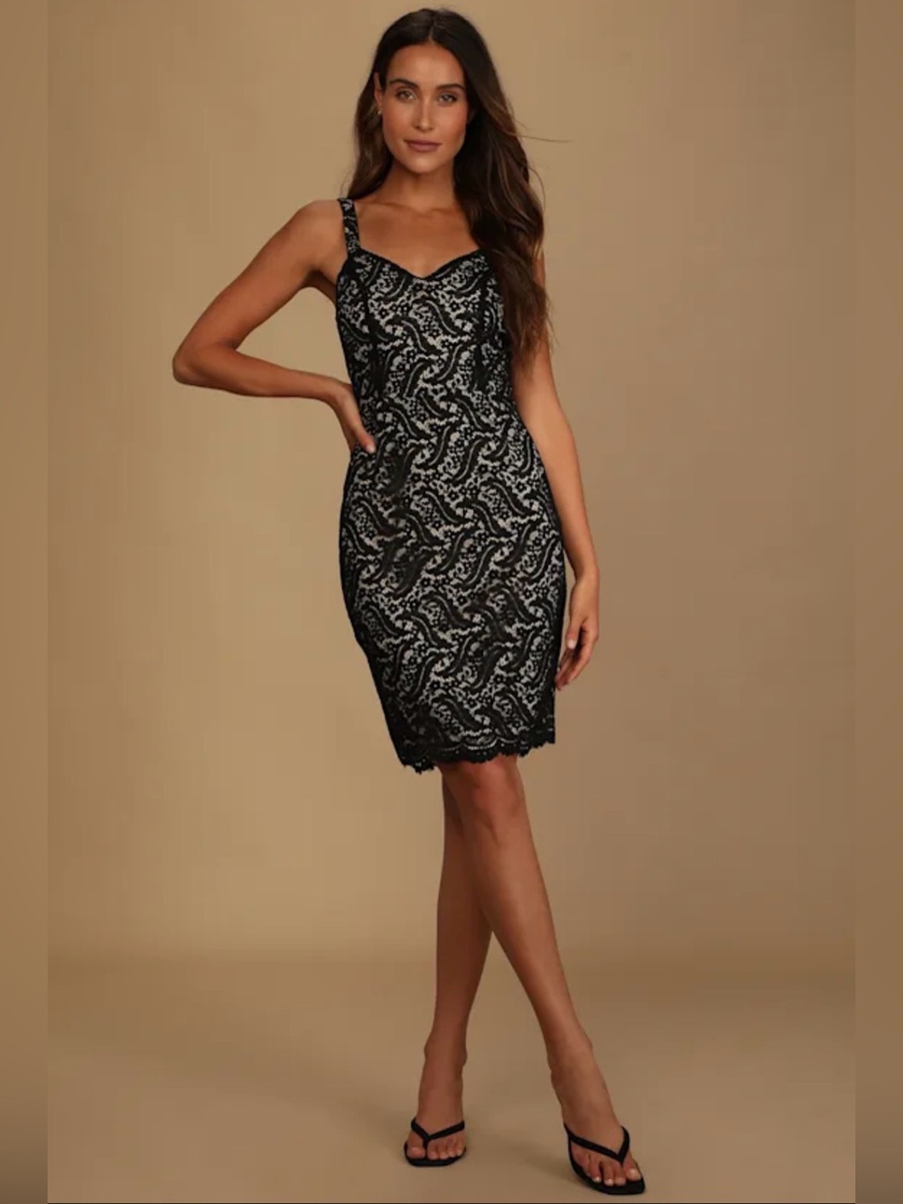 Lulus On Cloud Divine Black Lace Bodycon Mini Dress